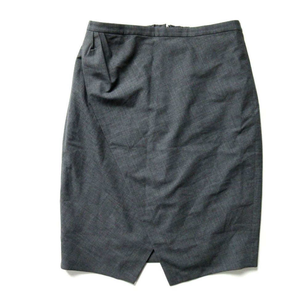 NWT J.Crew 365 Asymmetrical Pencil in Heather Coal Gray Everyday Wool Skirt 10P